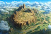 create an fantasy map illustration isometric map