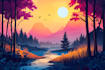 make amazing landscape and character illustration for you