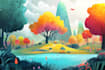 draw fantasy background and landscape