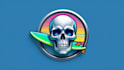 do creative skull with surfboard logo delivery in just 2 day