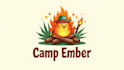 do summer camp fire mascot logo design
