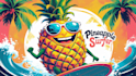 do awesome pineapple surfer logo with free vector file
