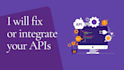 fix and develop backend api with node js, rest api integration