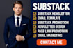 setup substack account newsletter design email marketing substack promotion seo