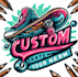 make cartoon skull skate logo and illustration design