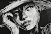 draw a custom portrait in linocut style