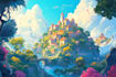 illustrate beautiful flat landscape illustration art