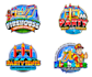 design modern bounce house logo for your business