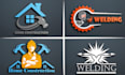 design construction,concrete,welding and builder logo