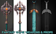 stylized 3d game assets sci fi game assets, stylized weapons sci fi game props