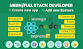 be node js developer, full stack react web developer, reactjs full stack website
