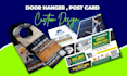 event flyer, business flyer, print ad, door hanger design, postcard design