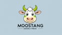 design outstanding cow mascot logo with express delivery