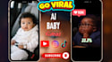create viral ai baby talking podcast ai baby video podcast, ur look like baby
