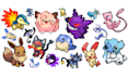 make 2d pokemon pixel art, sprite sheet, game character, assets animation, rpg