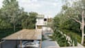 design modern tropical villa landscape with pool and greenery