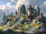 create 2d landscape and fantasy background