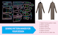 create a professional  sewing pattern, dxf, and PDF for garments