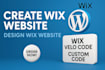 customize cruxie or edit wix website wix velo wix database wix studio wix API