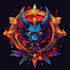 make 3d fantasy, sci fi, rpg game logo title in dark theme