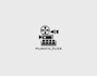 do creative filmmaker logo design with camera and reel