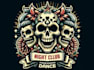 create skull night club cheerleading dance logo