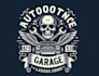 do automotive garage skeleton classic car print logo design