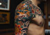 create a tattoo design in american traditional style