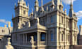 3d monument model manor ancient cities 3d architecture rendering for 3d print