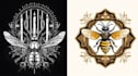 make amazing vintage honey bee logo