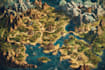 draw cartoon fantasy map illustration, doodle hand drawn