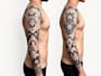create sleeve tattoo design in geometric style