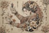 illustrate a tattoo design in japanese style