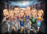 draw group cartoon, caricature based on your photo