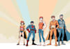 create a comic cover page design illustration