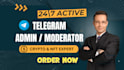 do telegram social media community manager active, setup bot, crypto nft