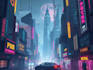 design a high quality cyberpunk city sci fi concept art