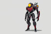 make cyberpunk sci fi robot, mecha character concept art