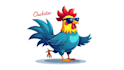 design hyper hen mascot logo within new concepts