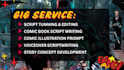 write comic script, manga anime script and  webtoon for your mavel characters