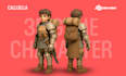 do 3d game character, 3d character modeling, 3d sculpting and low poly 3d model