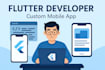 develop a custom flutter mobile app for ios and android