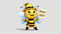 design the bee mascot logo within new concepts