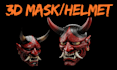 design anime, skull or horror mask, halloween prop, and wearable stl for cosplay