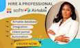 setup airtable database, airtable automation, softr wbapp, softr, client portal