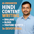 write original hindi content like devotional bhajans, youtube scripts, an