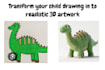 transform your child drawing in to 3d artwork