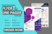 design executive summary, one pager, corporate flyer