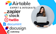 integrate airtable with zapier, docusign, documint, twilio, slack, mailchimp