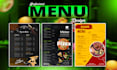design a modern, editable, and printable food menu for a restaurant